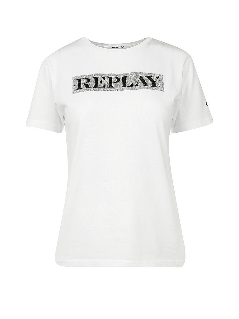 REPLAY T Shirt weiß | XS Replay Sweatshirt aus Baumwolle in Schwarz online kaufen